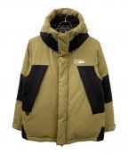 FIRST DOWNファーストダウン）の古着「パネルショートダウンジャケット」｜ベージュ×ブラック