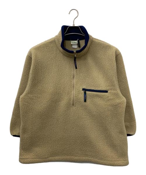 L.L.Bean（エルエルビーン）L.L.Bean (エルエルビーン) ハーフジップボアスウェット ベージュ×ブルー サイズ:表記なし(実寸の確認をお願いします)の古着・服飾アイテム