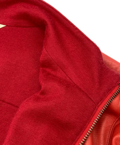PAPAS（パパス）PAPAS (パパス) ラムレザージャケット レッド サイズ:Mの古着・服飾アイテム