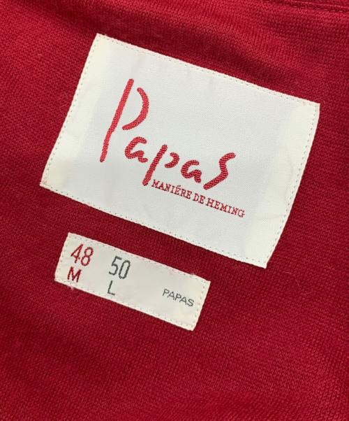 PAPAS（パパス）PAPAS (パパス) ラムレザージャケット レッド サイズ:Mの古着・服飾アイテム