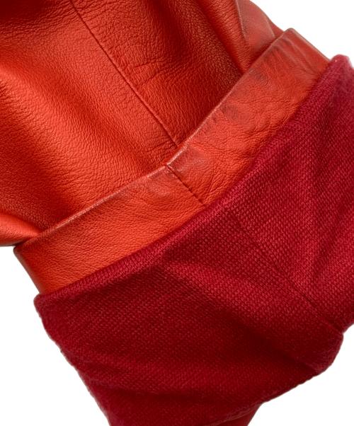 PAPAS（パパス）PAPAS (パパス) ラムレザージャケット レッド サイズ:Mの古着・服飾アイテム