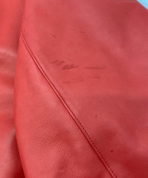PAPAS（パパス）PAPAS (パパス) ラムレザージャケット レッド サイズ:Mの古着・服飾アイテム