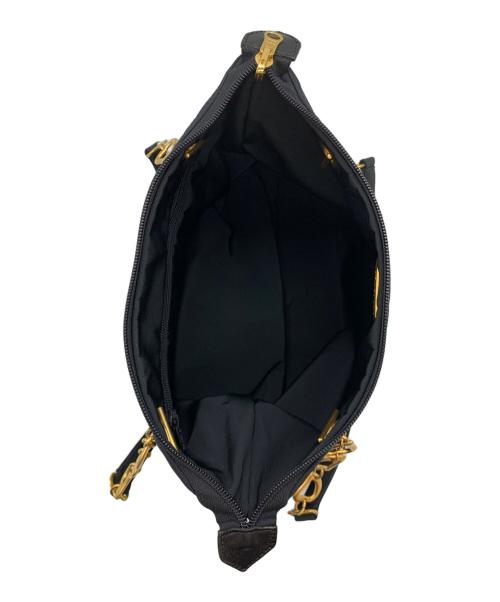 Yves Saint Laurent（イヴサンローラン）Yves Saint Laurent (イヴサンローラン) マルチロゴショルダートートバッグ ブラックの古着・服飾アイテム