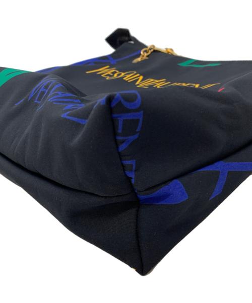 Yves Saint Laurent（イヴサンローラン）Yves Saint Laurent (イヴサンローラン) マルチロゴショルダートートバッグ ブラックの古着・服飾アイテム