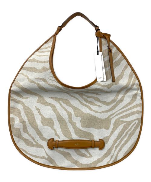 tov（トーヴ）TOV (トーヴ) DITO ROUND ハンドバッグ ホワイト×ブラウンの古着・服飾アイテム