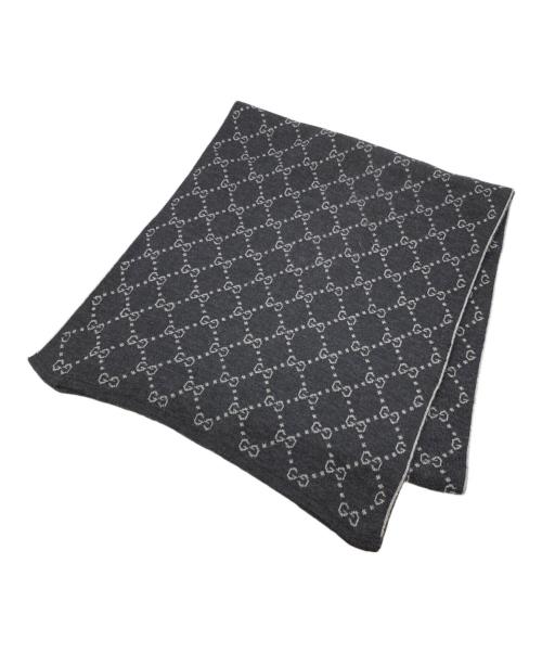 GUCCI（グッチ）GUCCI (グッチ) GG柄マフラー グレーの古着・服飾アイテム