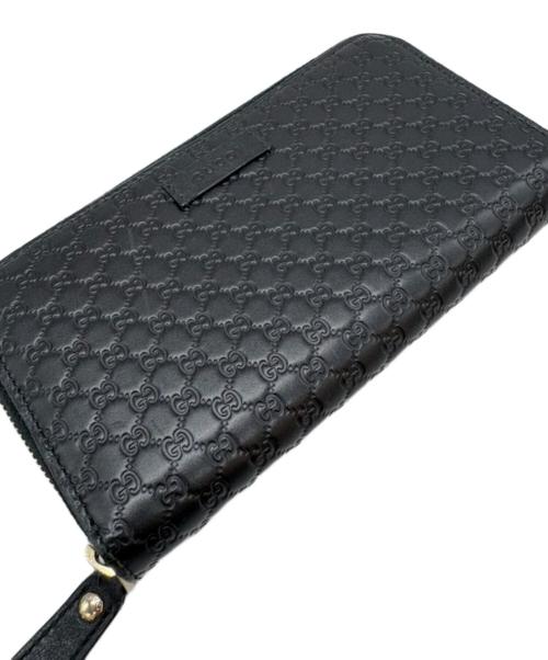 GUCCI（グッチ）GUCCI (グッチ) ラウンドファスナー財布 ブラックの古着・服飾アイテム