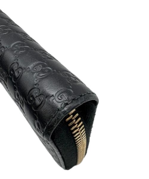 GUCCI（グッチ）GUCCI (グッチ) ラウンドファスナー財布 ブラックの古着・服飾アイテム