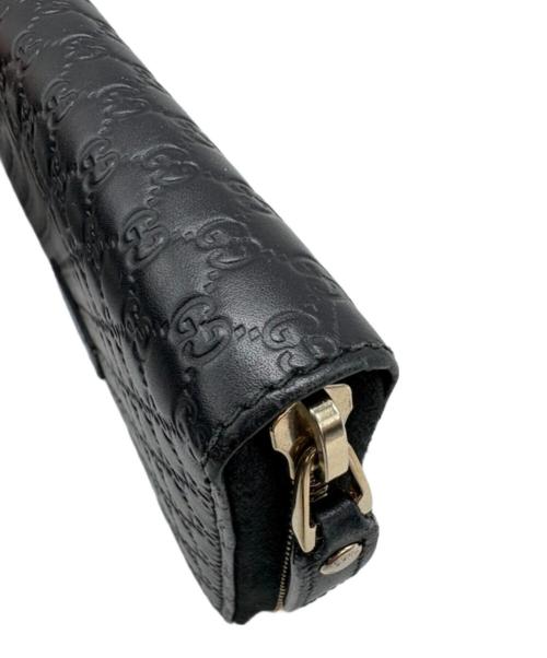 GUCCI（グッチ）GUCCI (グッチ) ラウンドファスナー財布 ブラックの古着・服飾アイテム