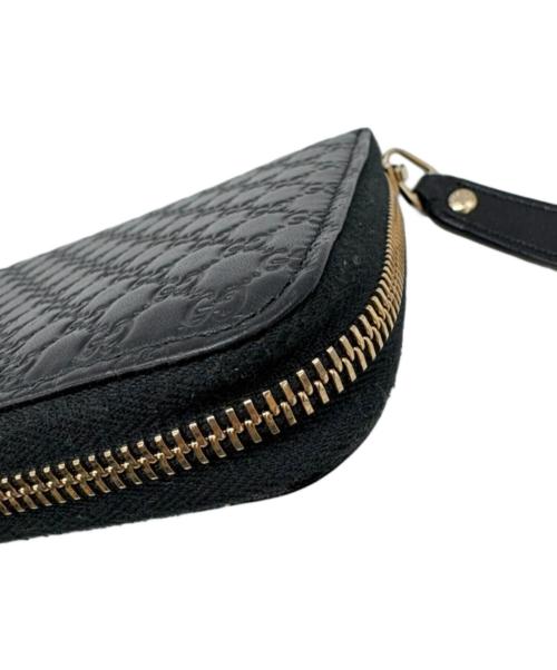 GUCCI（グッチ）GUCCI (グッチ) ラウンドファスナー財布 ブラックの古着・服飾アイテム