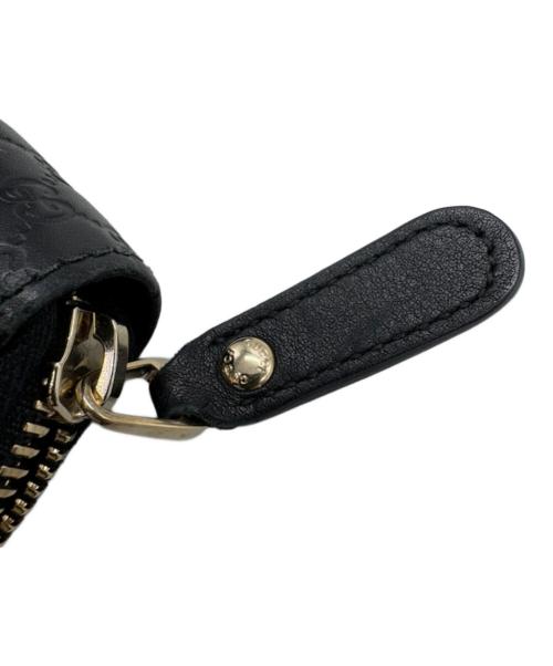 GUCCI（グッチ）GUCCI (グッチ) ラウンドファスナー財布 ブラックの古着・服飾アイテム