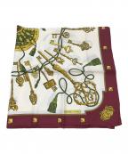 HERMESエルメス）の古着「カレ90 シルクスカーフ」｜ワインレッド×ホワイト