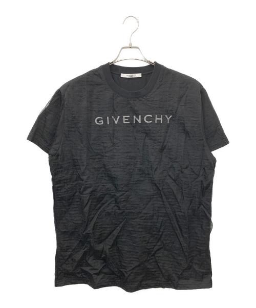 GIVENCHY（ジバンシィ）GIVENCHY (ジバンシィ) Embrroidered Logo Mesh Overlay Oversized T-Shirt ブラック サイズ:Lの古着・服飾アイテム