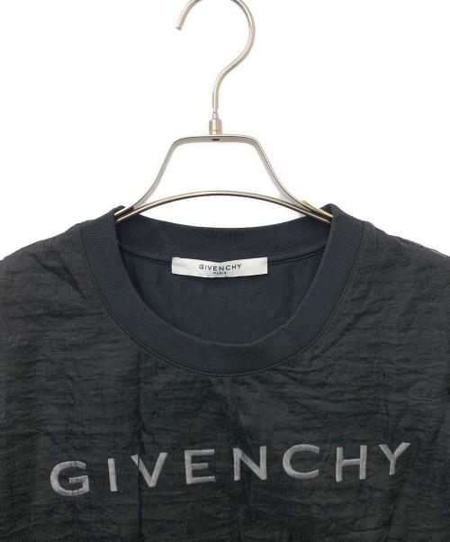 GIVENCHY（ジバンシィ）GIVENCHY (ジバンシィ) Embrroidered Logo Mesh Overlay Oversized T-Shirt ブラック サイズ:Lの古着・服飾アイテム