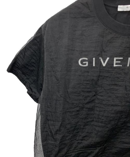 GIVENCHY（ジバンシィ）GIVENCHY (ジバンシィ) Embrroidered Logo Mesh Overlay Oversized T-Shirt ブラック サイズ:Lの古着・服飾アイテム