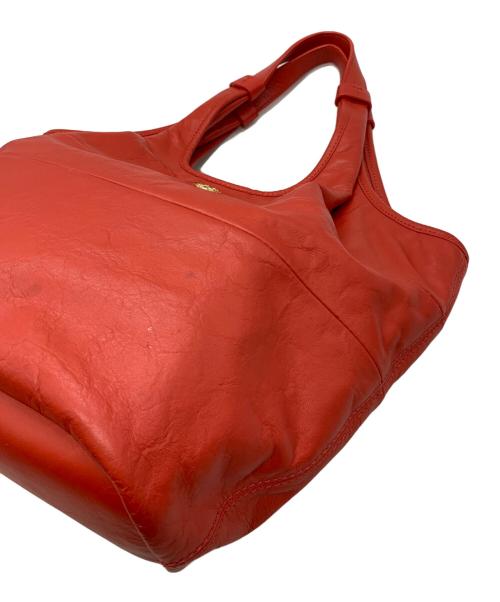 TORY BURCH（トリーバーチ）TORY BURCH (トリーバーチ) レザートートバッグ レッドの古着・服飾アイテム