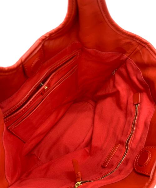 TORY BURCH（トリーバーチ）TORY BURCH (トリーバーチ) レザートートバッグ レッドの古着・服飾アイテム
