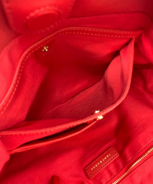 TORY BURCH（トリーバーチ）TORY BURCH (トリーバーチ) レザートートバッグ レッドの古着・服飾アイテム