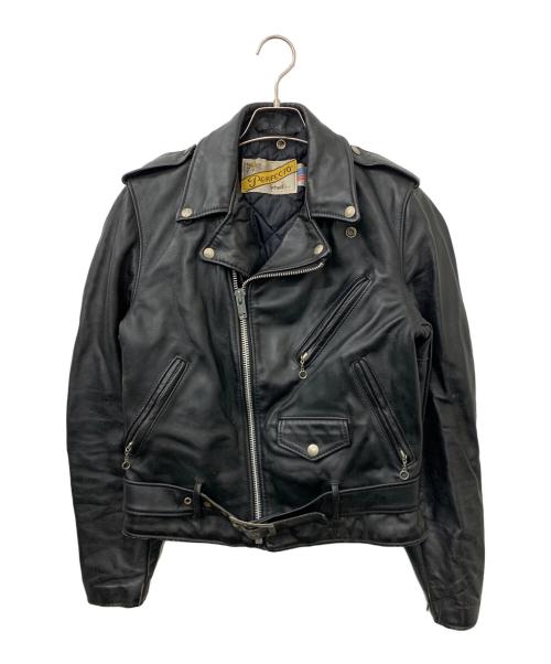 Schott（ショット）Schott (ショット) ダブルライダースジャケット ブラック サイズ:36の古着・服飾アイテム