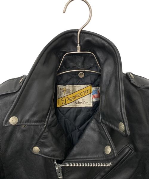 Schott（ショット）Schott (ショット) ダブルライダースジャケット ブラック サイズ:36の古着・服飾アイテム