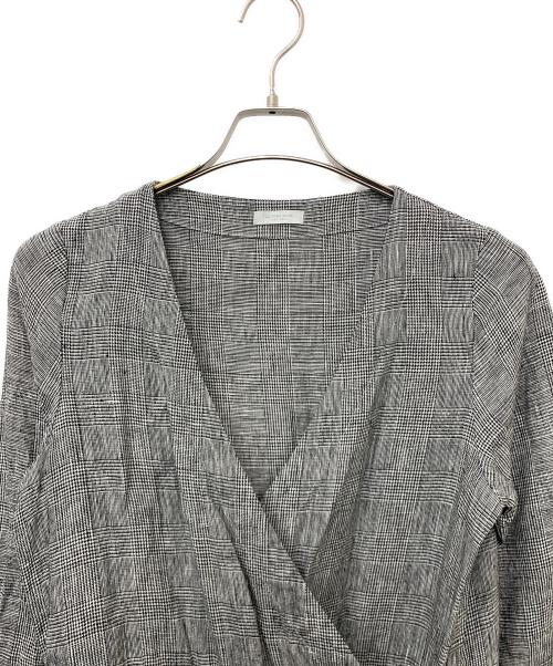 fog linen work（フォグリネンワーク）fog linen work (フォグリネンワーク) 長袖ワンピース ブラック×ホワイト サイズ:サイズ表記無しの古着・服飾アイテム