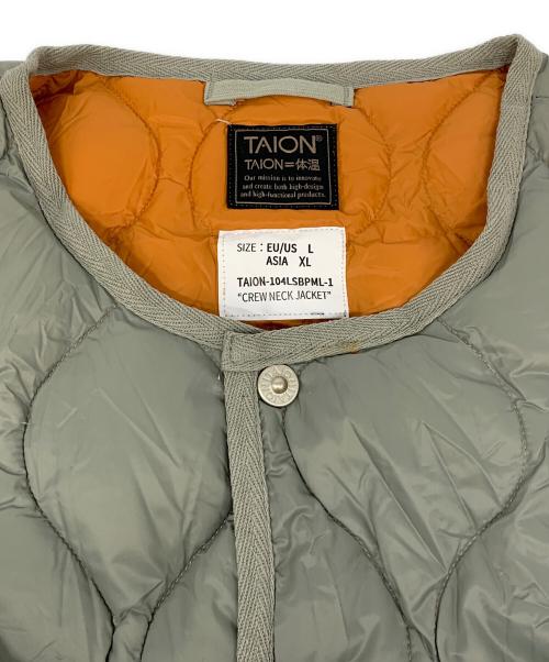 TAION（タイオン）TAION (タイオン) クルーネックダウンジャケット グリーン サイズ:XLの古着・服飾アイテム