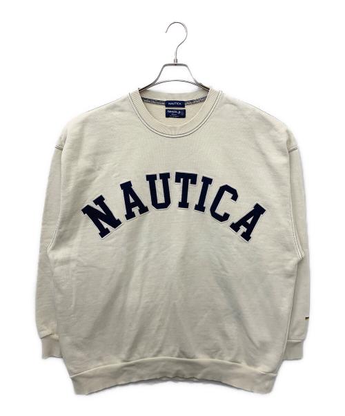 NAUTICA（ノーティカ）NAUTICA (ノーティカ) Pigment Dyed Arch Logo Sweatshirt アイボリー サイズ:XLの古着・服飾アイテム