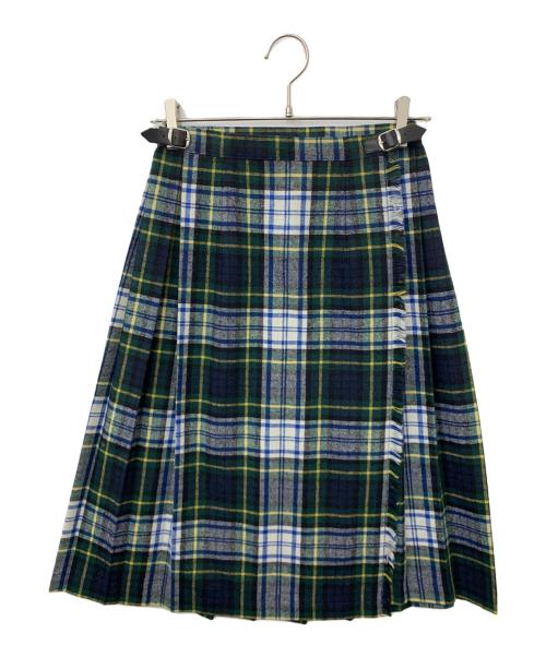 O'NEIL OF DUBLIN（オニールオブダブリン）O'NEIL OF DUBLIN (オニールオブダブリン) ラップスカート グリーン×ネイビー サイズ:US4の古着・服飾アイテム