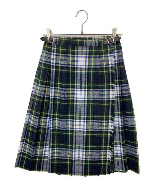 O'NEIL OF DUBLIN（オニールオブダブリン）O'NEIL OF DUBLIN (オニールオブダブリン) ラップスカート グリーン×ネイビー サイズ:US4の古着・服飾アイテム