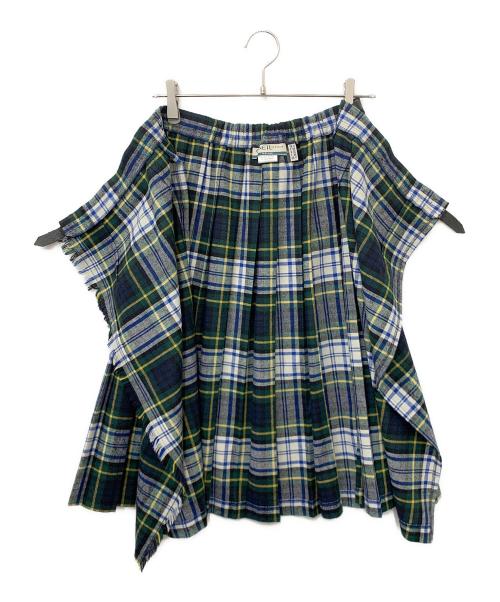 O'NEIL OF DUBLIN（オニールオブダブリン）O'NEIL OF DUBLIN (オニールオブダブリン) ラップスカート グリーン×ネイビー サイズ:US4の古着・服飾アイテム