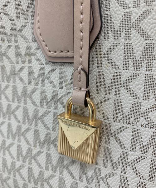 MICHAEL KORS（マイケル・コース）MICHAEL KORS (マイケル・コース) 2WAYバッグ ホワイト×ピンクの古着・服飾アイテム