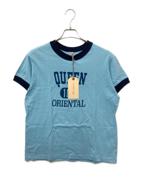 filmelange（フィルメランジェ）FilMelange (フィルメランジェ) VOLKER-PT - VINTAGE TENJIKU リンガープリントＴ ブルー サイズ:3の古着・服飾アイテム