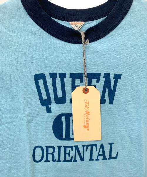 filmelange（フィルメランジェ）FilMelange (フィルメランジェ) VOLKER-PT - VINTAGE TENJIKU リンガープリントＴ ブルー サイズ:3の古着・服飾アイテム