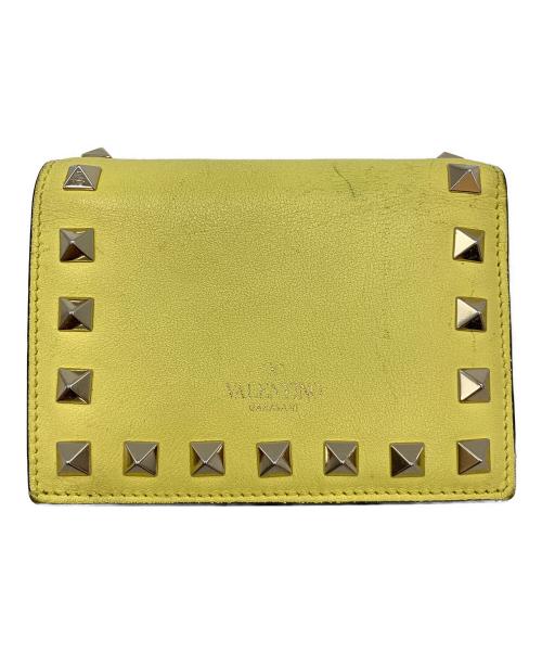 VALENTINO GARAVANI（ヴァレンティノ・ガラヴァーニ）VALENTINO GARAVANI (ヴァレンティノ・ガラヴァーニ) 2つ折り財布 イエローの古着・服飾アイテム