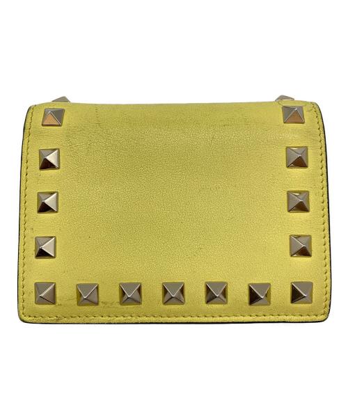 VALENTINO GARAVANI（ヴァレンティノ・ガラヴァーニ）VALENTINO GARAVANI (ヴァレンティノ・ガラヴァーニ) 2つ折り財布 イエローの古着・服飾アイテム