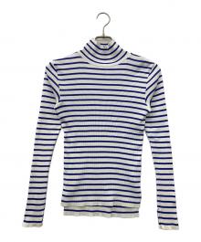 AURALEE×Ron Herman（オーラリー×ロンハーマン）の古着「Giza Rib Turtle Neck Top」｜ブルー×ホワイト