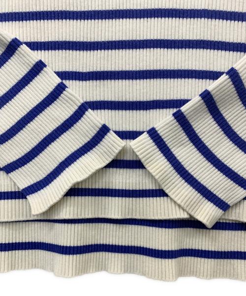 AURALEE（オーラリー）AURALEE (オーラリー) Ron Herman (ロンハーマン) Giza Rib Turtle Neck Top ブルー×ホワイト サイズ:1の古着・服飾アイテム