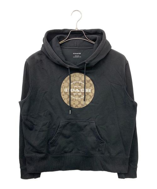 COACH（コーチ）COACH (コーチ) プルオーバーパーカー ブラック サイズ:Mの古着・服飾アイテム