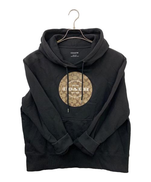 COACH（コーチ）COACH (コーチ) プルオーバーパーカー ブラック サイズ:Mの古着・服飾アイテム