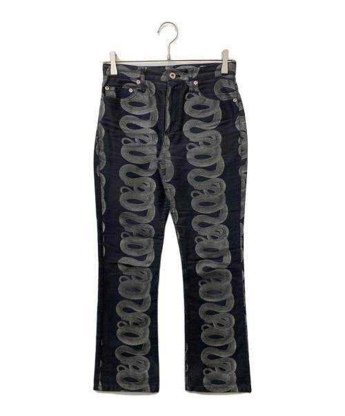 hysterics（ヒステリックス）hysterics (ヒステリックス) スネークループパンツ ブラック×グレー サイズ:Mの古着・服飾アイテム