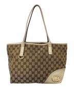 GUCCIグッチ）の古着「ニューブリットトートバッグ」｜ベージュ×ブラウン