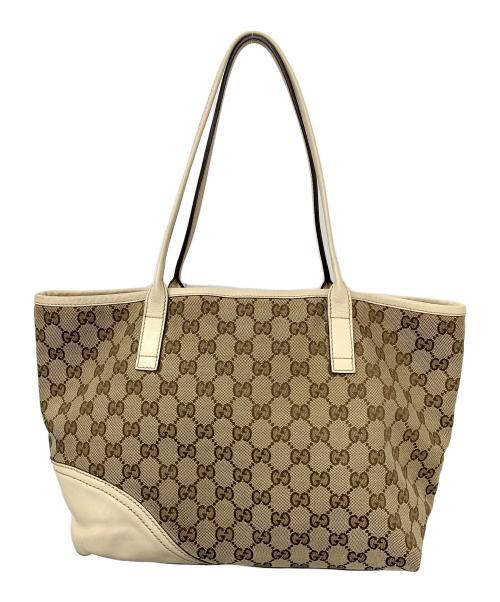 GUCCI（グッチ）GUCCI (グッチ) ニューブリットトートバッグ ベージュ×ブラウンの古着・服飾アイテム