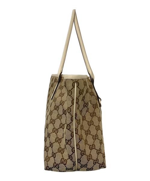 GUCCI（グッチ）GUCCI (グッチ) ニューブリットトートバッグ ベージュ×ブラウンの古着・服飾アイテム
