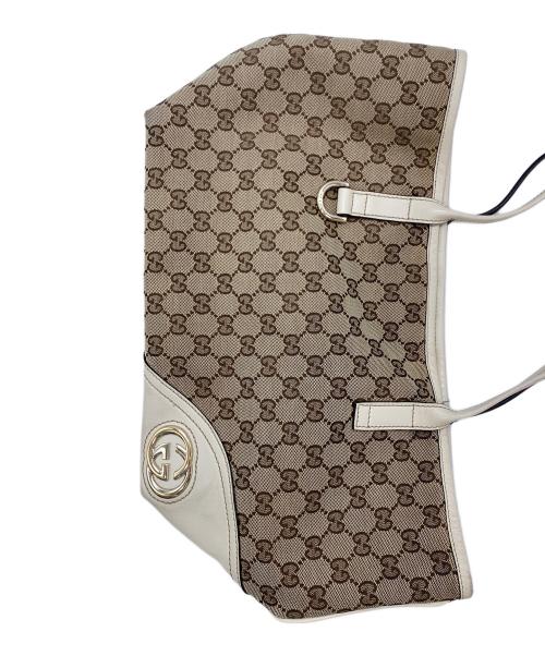 GUCCI（グッチ）GUCCI (グッチ) ニューブリットトートバッグ ベージュ×ブラウンの古着・服飾アイテム