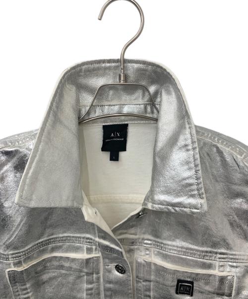 ARMANI EXCHANGE（アルマーニ エクスチェンジ）ARMANI EXCHANGE (アルマーニ エクスチェンジ) シルバーコーティング デニムジャケット シルバー サイズ:Lの古着・服飾アイテム