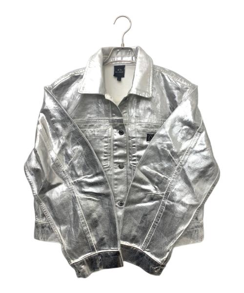 ARMANI EXCHANGE（アルマーニ エクスチェンジ）ARMANI EXCHANGE (アルマーニ エクスチェンジ) シルバーコーティング デニムジャケット シルバー サイズ:Lの古着・服飾アイテム