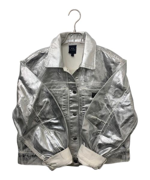 ARMANI EXCHANGE（アルマーニ エクスチェンジ）ARMANI EXCHANGE (アルマーニ エクスチェンジ) シルバーコーティング デニムジャケット シルバー サイズ:Lの古着・服飾アイテム