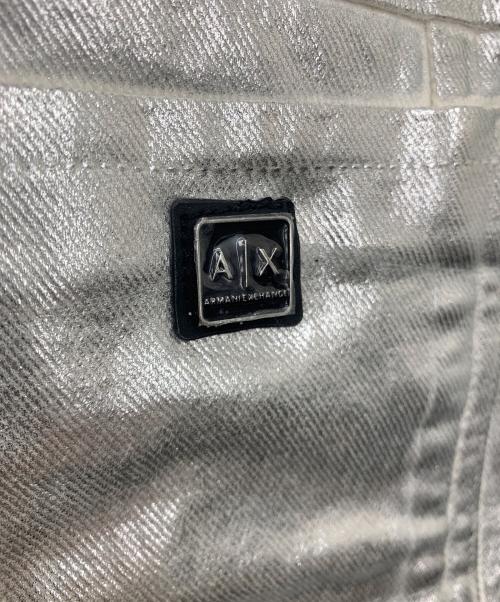 ARMANI EXCHANGE（アルマーニ エクスチェンジ）ARMANI EXCHANGE (アルマーニ エクスチェンジ) シルバーコーティング デニムジャケット シルバー サイズ:Lの古着・服飾アイテム