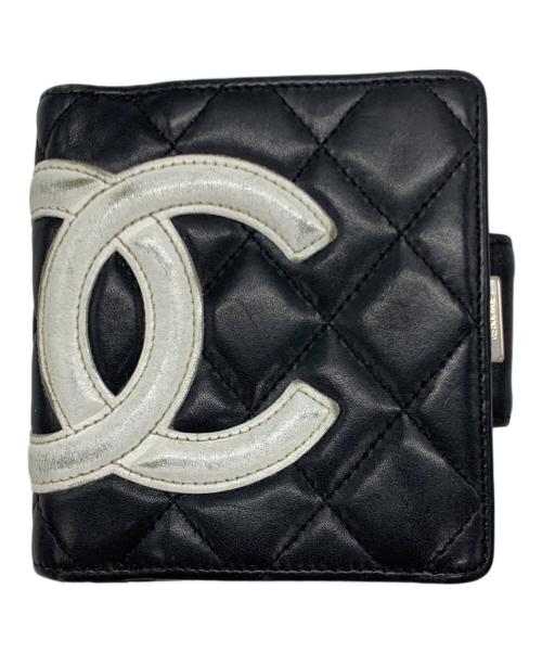 CHANEL（シャネル）CHANEL (シャネル) 2つ折り財布 ブラック×ピンクの古着・服飾アイテム
