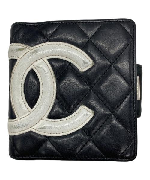 CHANEL（シャネル）CHANEL (シャネル) 2つ折り財布 ブラック×ピンクの古着・服飾アイテム
